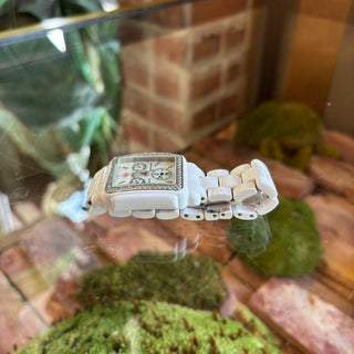 MICHELE White Deco Diamond Ceramic Watch