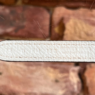 HERMES Gamma Étoupe Swift/Blanc Epsom Calfskin Reversible Belt 13MM