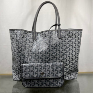 GOYARD St. Louis PM Gray Goyardine Coated Canvas Tote Bag