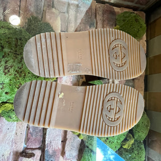 GUCCI Angelina GG Logo Platform Slide Sandals SZ38.5(8.5US)