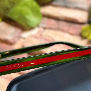 GUCCI GG00050 Green Red Web Stripe Acetate Wayfarer Sunglasses