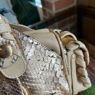 CHLOE Silverado Rose Metallic Python Skin Satchel