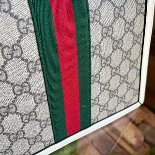 GUCCI Ophidia Bee White Leather Top Handle Bag