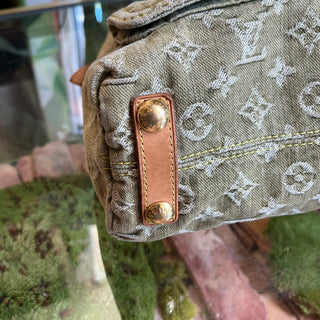 LOUIS VUITTON Baggy PM Green Denim Monogram Shoulder Bag