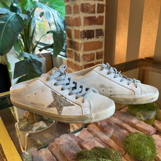 GOLDEN GOOSE Super-Star Sabot White Leather Mule Sneaker SZ 39