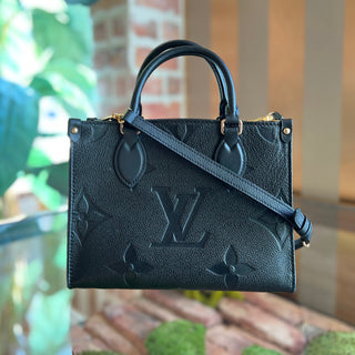 LOUIS VUITTON OntheGo PM Black Monogram Empriente Leather Tote Bag