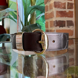 GUCCI Brown Guccissima Leather Interlocking G Buckle Belt SZ75/30(2US)