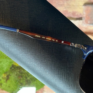 SALVATORE FERRAGAMO SF307S 414 Navy Blue Tortoise Acetate Aviator Sunglasses