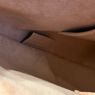 LOUIS VUITTON V MM Beige Rose Creme Monogram Empreinte Leather Tote Bag