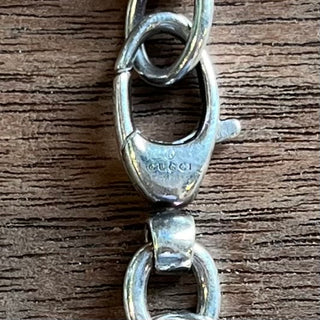 GUCCI GG Sterling Silver Interlocking Pendant Bracelet