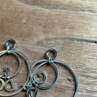 DOLCE & GABBANA Silver Circle Hoop Earrings with DG Logo
