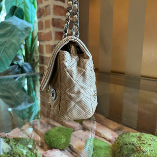 CHANEL Medium Paris-Dubai Medals Flap Bag Embellished Quilted Perforated Lambskin Leather Shoulder Bag