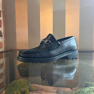 GUCCI Black Leather Horsebit Loafers SZ 7.5