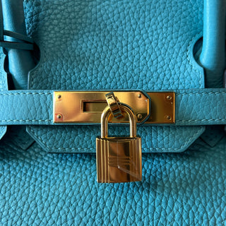 HERMES Bleu Paon Togo Birkin 30