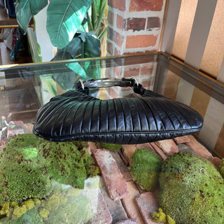 SAINT LAURENT Rive Gauche Mombasa Black Leather Vintage Hobo Bag