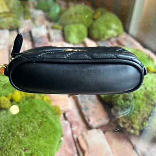GUCCI Black Chevron Marmont Small Pouch
