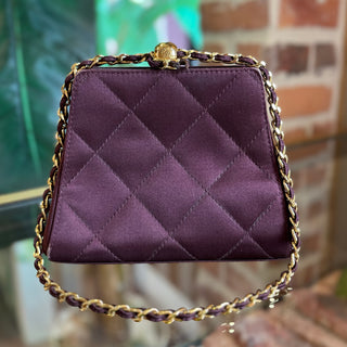 CHANEL Silk Plum Colored Evening Bag TS3561