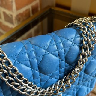 DIOR Medium Miss Dior Flap Blue Cannage Leather Shoulder Bag