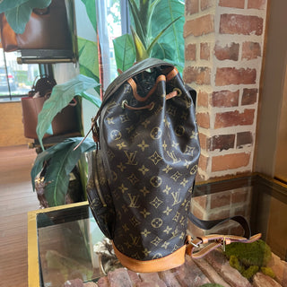 LOUIS VUITTON Montsouris GM Brown Monogram Canvas Drawstring Backpack