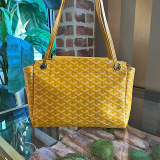 GOYARD Mustard Goyardine Coated Canvas and Leather Rouette PM Shoulder Bag