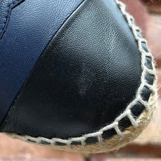 CHANEL CC Blue Leather Espadrilles SZ 36 (US 6)