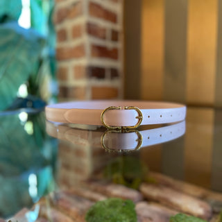 FERRAGAMO Pink Leather Gancini Belt SZ 85