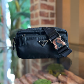 PRADA Black Nylon Belt Bag