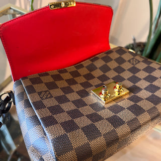 LOUIS VUITTON Croisette Damier Ebene Canvas Top Handle Bag