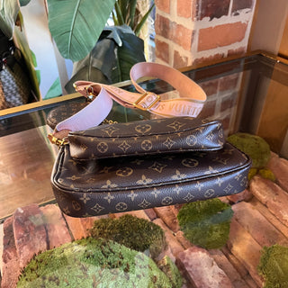 LOUIS VUITTON Multi Pochette Pink Monogram Canvas Crossbody Bag