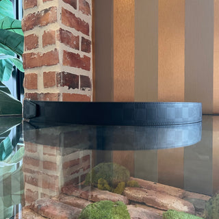 LOUIS VUITTON Damier Black Leather Reversible Belt SZ 120/48