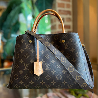 LOUIS VUITTON Montaigne MM Brown Monogram Coated Canvas Tote Bag