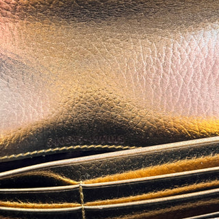 GUCCI GG Marmont Bicolor Gold Canvas Wallet on Chain