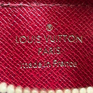 LOUIS VUITTON Damier Ebene w/ Red Card Holder