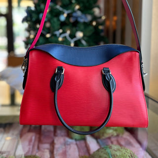 LOUIS VUITTON Tuileries Red Navy Epi Leather Tote Bag