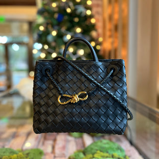 BOTTEGA VENETA Andiamo Small Black Leather Tote Bag