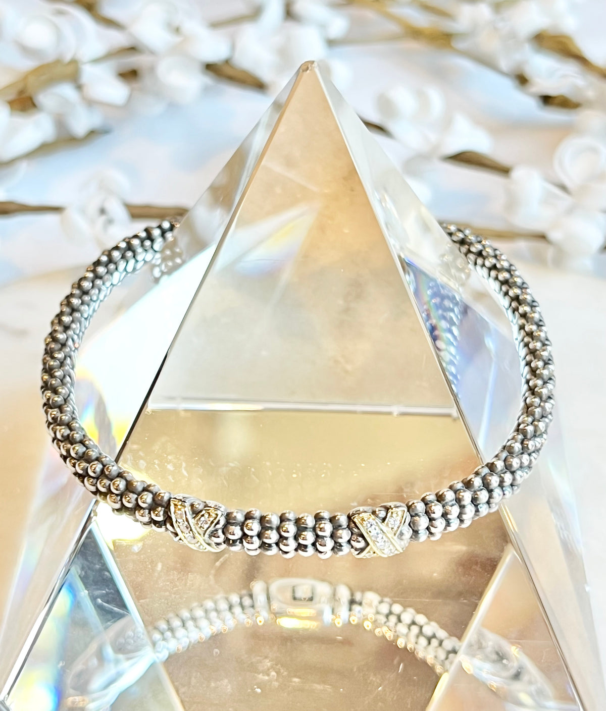 Lagos Diamond X Station Caviar Bracelet