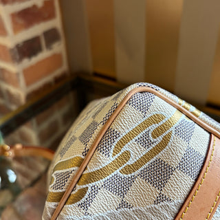 LOUIS VUITTON Speedy Bandoulière 25 Damier Azur Nautical Canvas Satchel