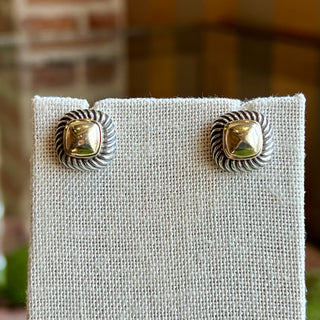 DAVID YURMAN Sterling Silver 14K Gold Albion Dome Earrings