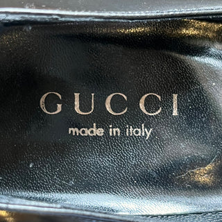 GUCCI Shiny Grey Leather Mule Heels SZ 9