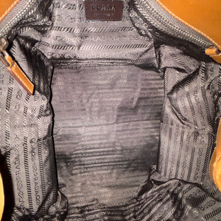 PRADA Vitello Trim Tessuto Shoulder Bag
