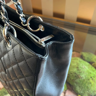 CHANEL GST Grand Shopper Black Caviar Leather Quilted Tote