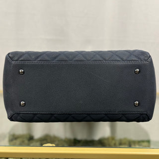 CHANEL Iridescent Caviar Medium Lady Pearly Flap Navy ADI1121