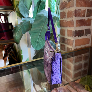 LOUIS VUITTON Pochette Accessories Limited Edition Purple Leather Cosmic Blossom Shoulder Bag