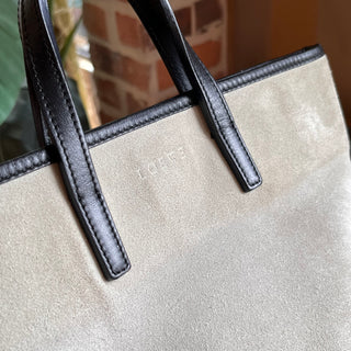 LOEWE Anagram Gray Suede Tote