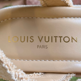LOUIS VUITTON Maya Beige Platform Sandals SZ 39 (US 9)