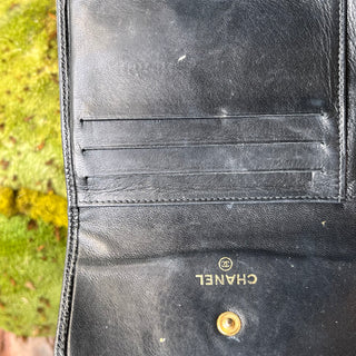 CHANEL Timeless Compact Card Black Caviar Leather Wallet