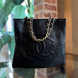 CHANEL North South Timeless Shiny Aged Calfskin Tote