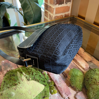 FENDI Canvas Zucca Print Crossbody Black