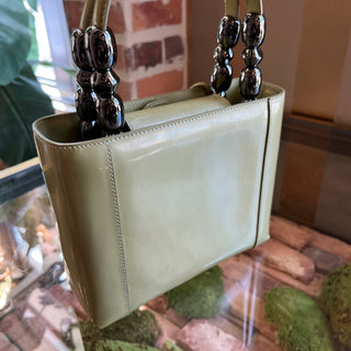 CHRISTIAN DIOR Malice Green Vintage Patent Leather Tote