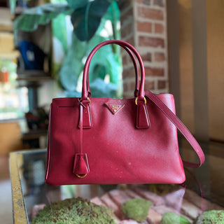 PRADA Saffiano Lux Red Leather 2-Way Tote Bag